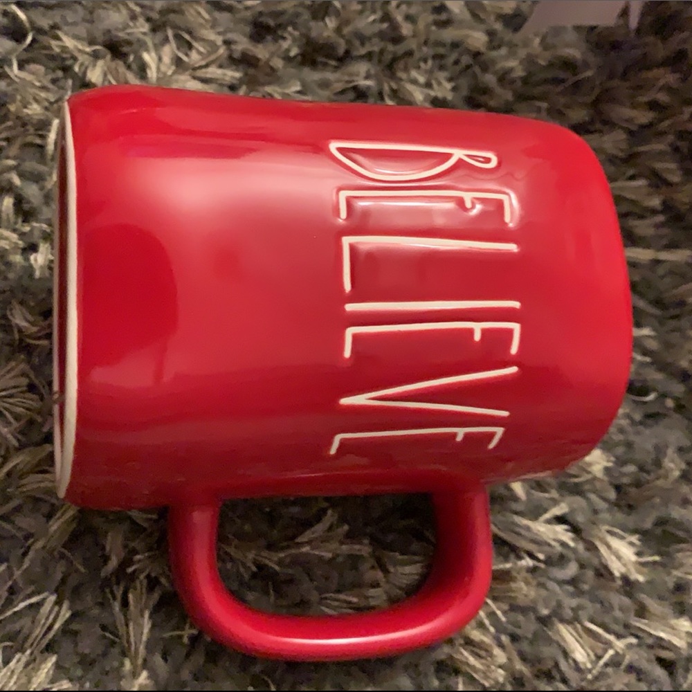 Rae Dunn red believe mug